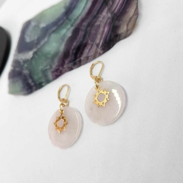 boucle d'oreille Quartz Rose Lithothérapie