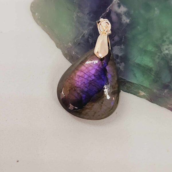 pendentif labradorite lithotherapie rose