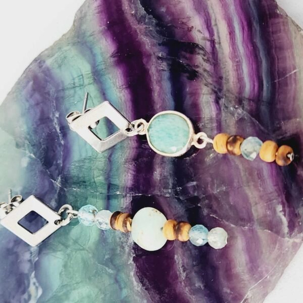 boucle d'oreilles losange amazonite