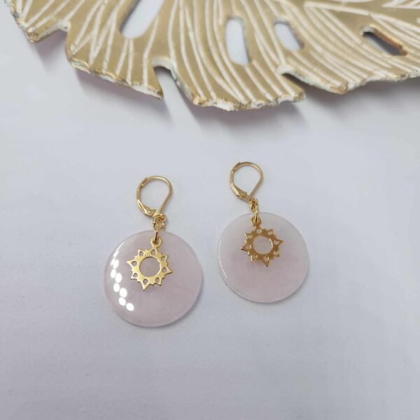 boucle d'oreille Quartz Rose Lithothérapie