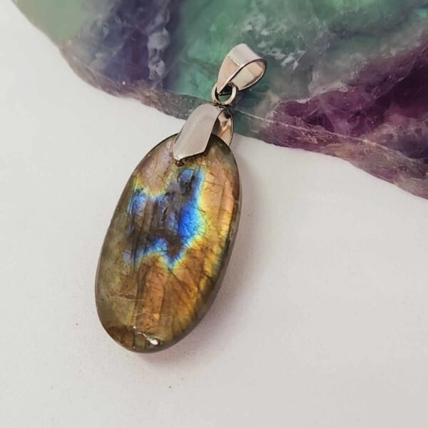 pendentif labradorite lithotherapie rose arrière