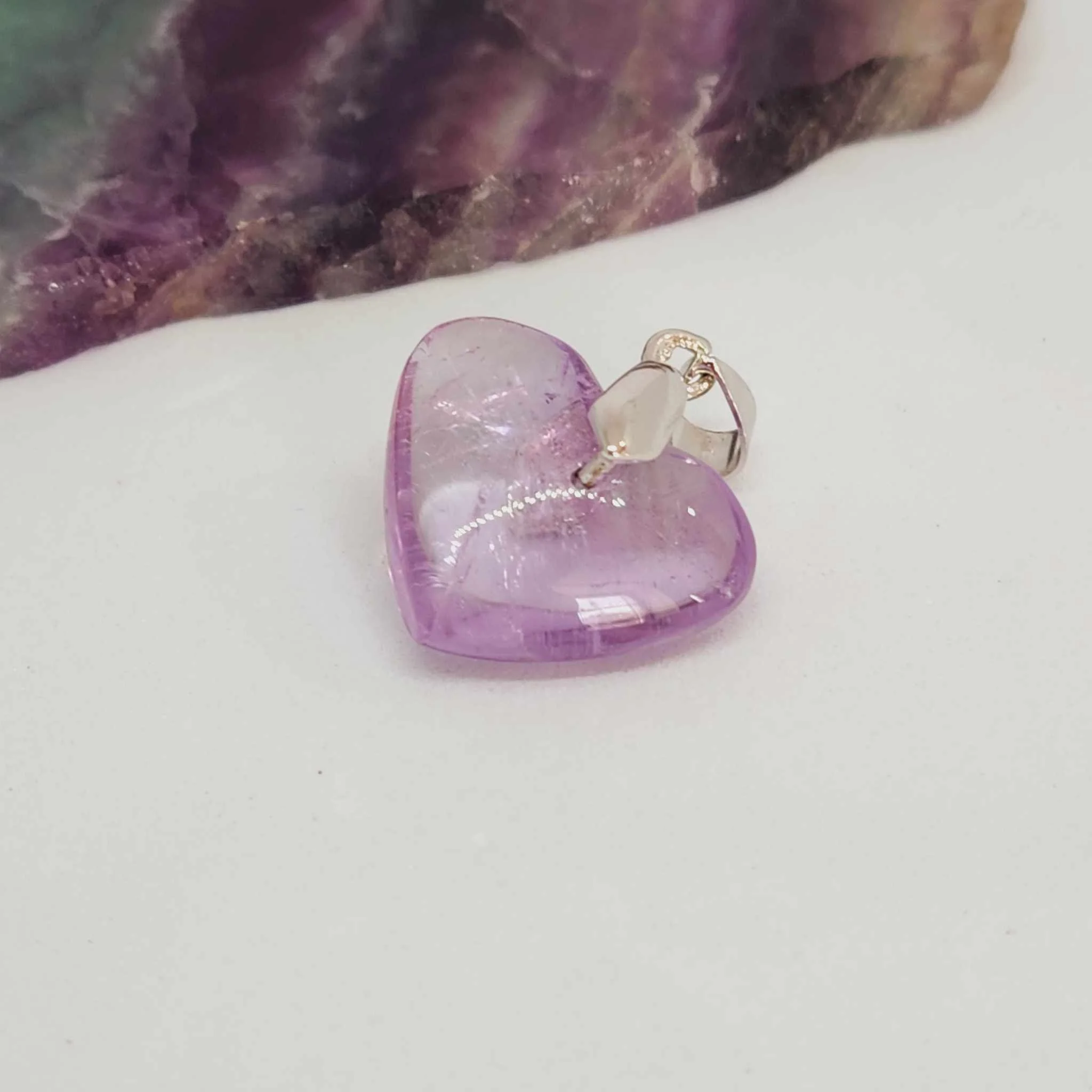 pendentif améthyste coeur