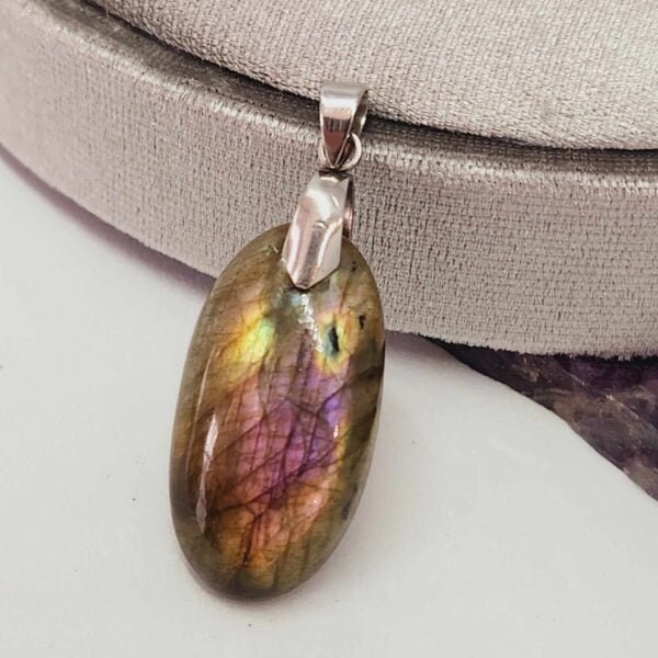 pendentif labradorite lithotherapie rose