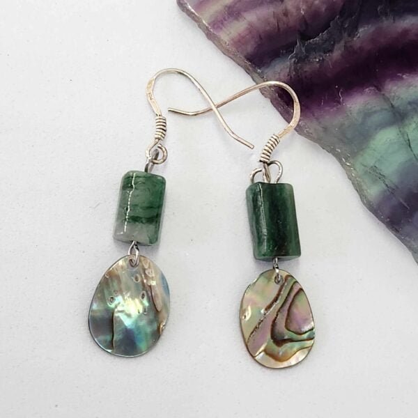 boucle d'oreilles nacre émeraude lithothérapie