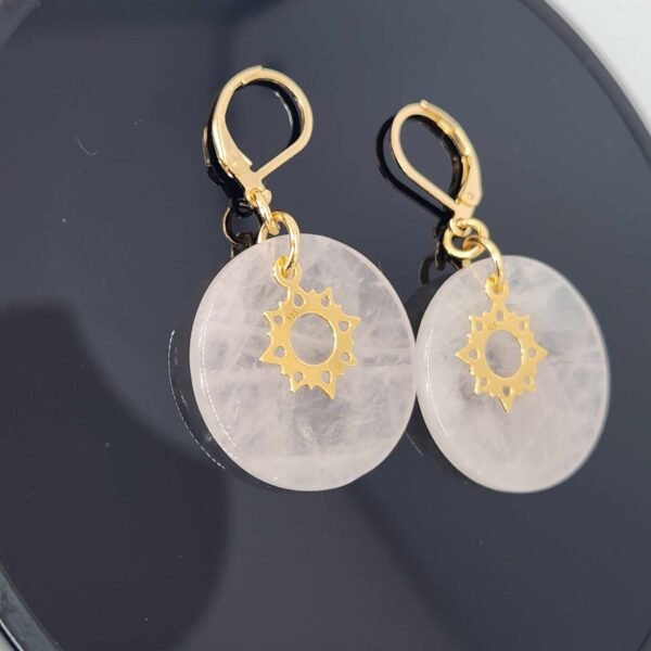 boucle d'oreille Quartz Rose Lithothérapie