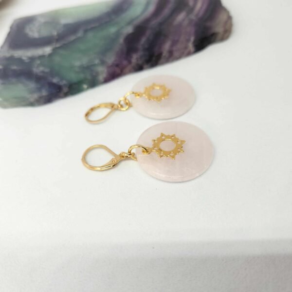 boucle d'oreille Quartz Rose Lithothérapie