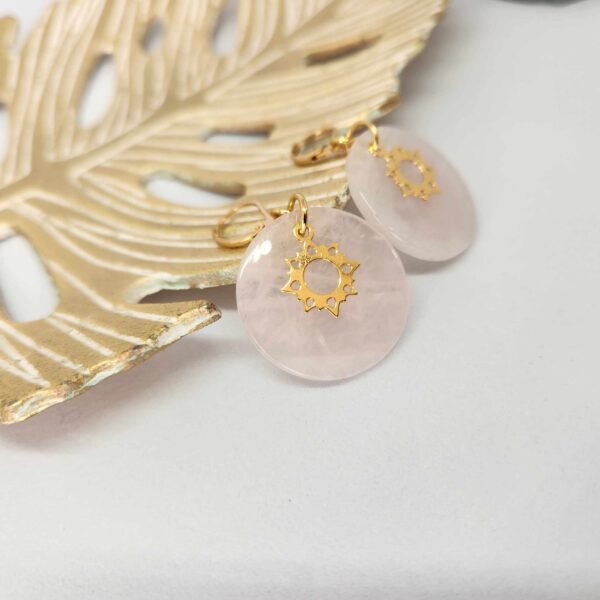 boucle d'oreille Quartz Rose Lithothérapie