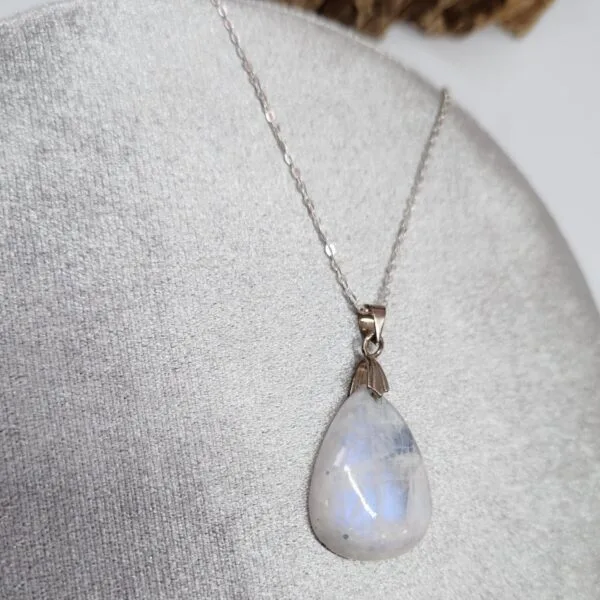 Pendentif Péristérite-Labradorite blanche