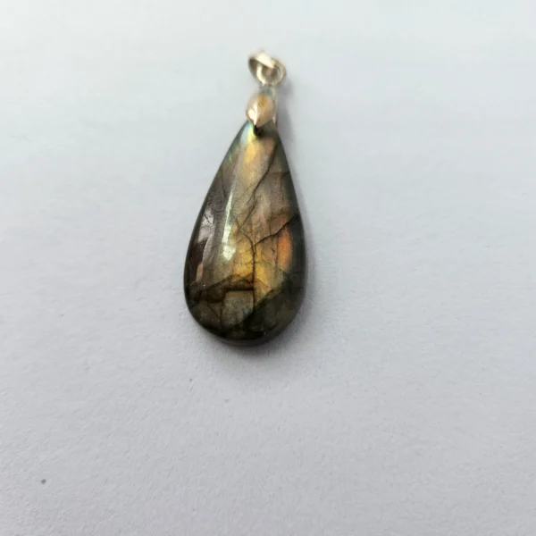 pendentif labradorite jaune goutte