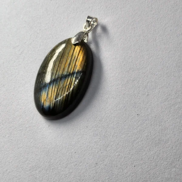 pendentif labradorite jaune rayé