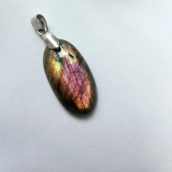 pendentif labradorite rose