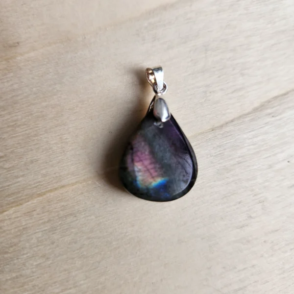 pendentif labradorite rose arrière