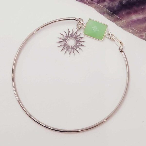 bracelet acier chrysoprase soleil