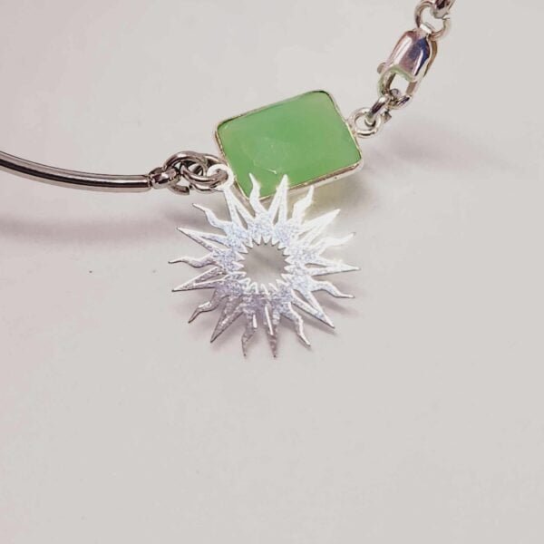 bracelet acier chrysoprase soleil