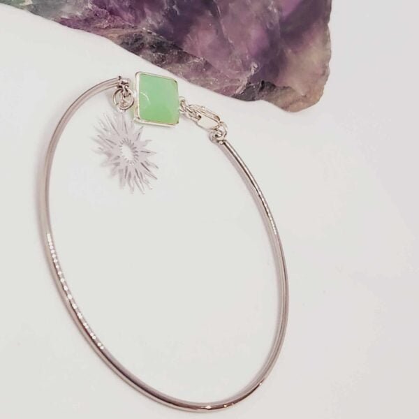 bracelet acier chrysoprase soleil