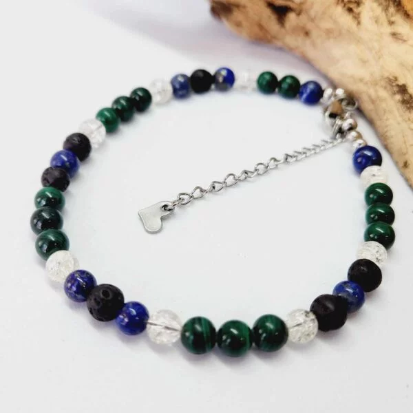 bracelet cheville malachite lithotherapie