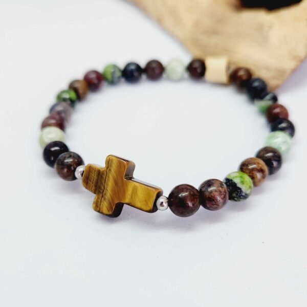 bracelet croix oeil de tigre