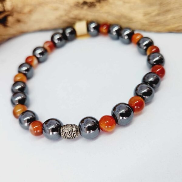 Bracelet hématite cornaline dynamisme