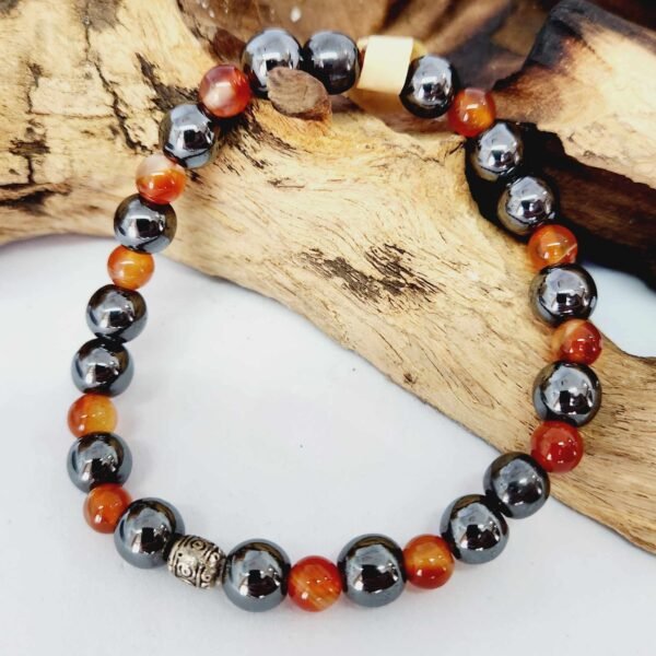 Bracelet hématite cornaline dynamisme