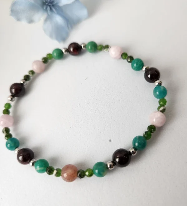 bracelet grenat amazonite