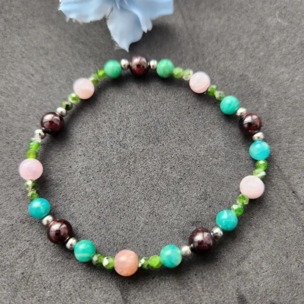 bracelet grenat amazonite diopside