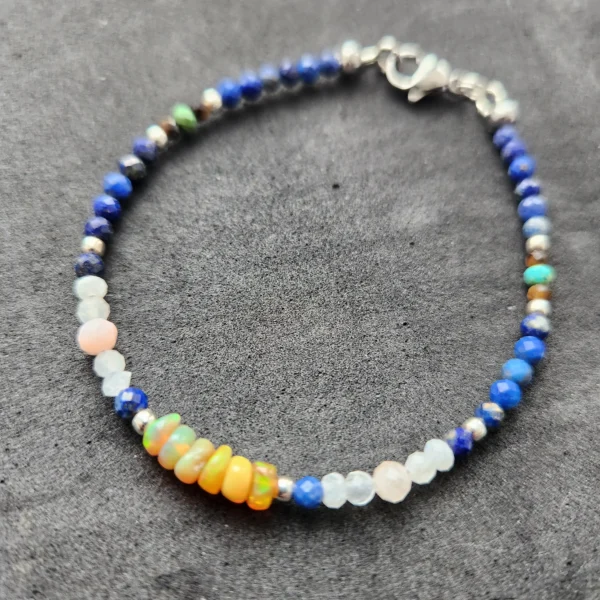 bracelet lapis opale fermoir