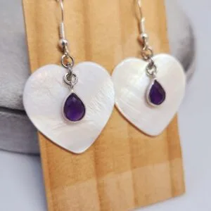 Boucles d'oreilles Cœur nacré