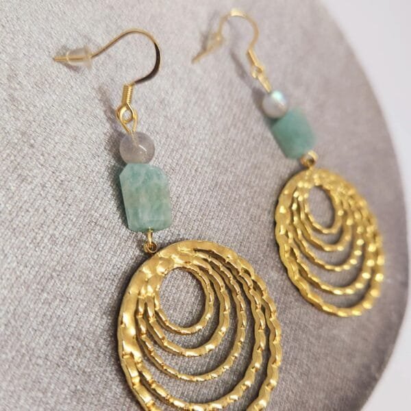 Boucles d'oreilles dorées Amazonite