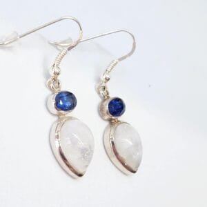 Boucles d'oreilles Péristérite - Cyanite