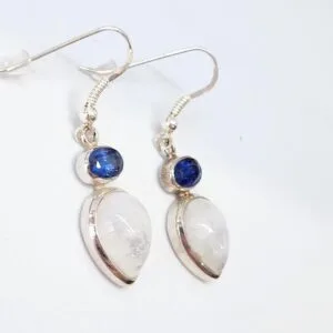 Boucles d'oreilles Péristérite - Cyanite