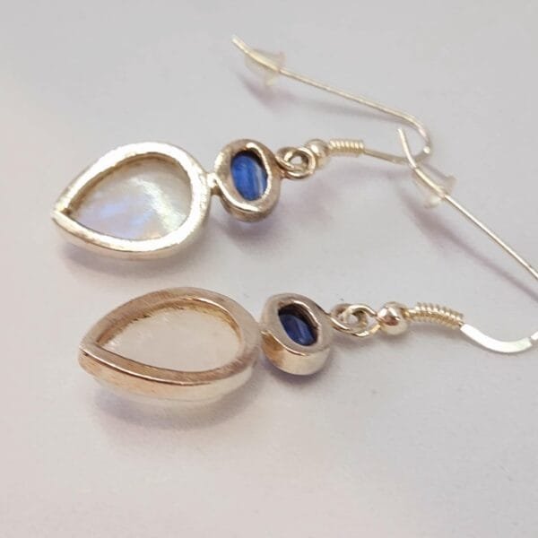 Boucles d'oreilles Péristérite - Cyanite