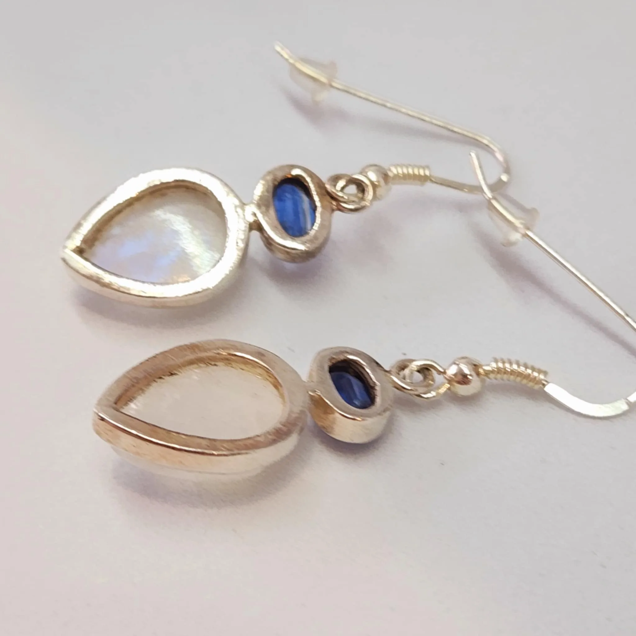 Boucles d'oreilles Péristérite - Cyanite